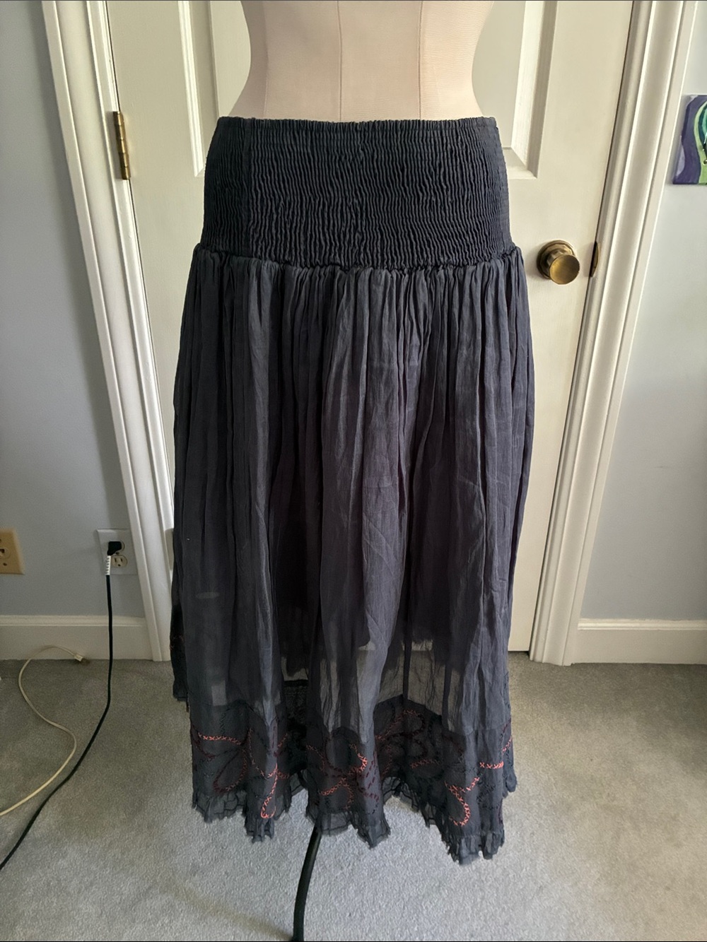Ewa I Walla blue embroidered skirt